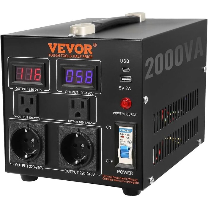 Vevor Convertisseur de tension 2000W bidirectionnel - Jusqu'à -73% sur le stock