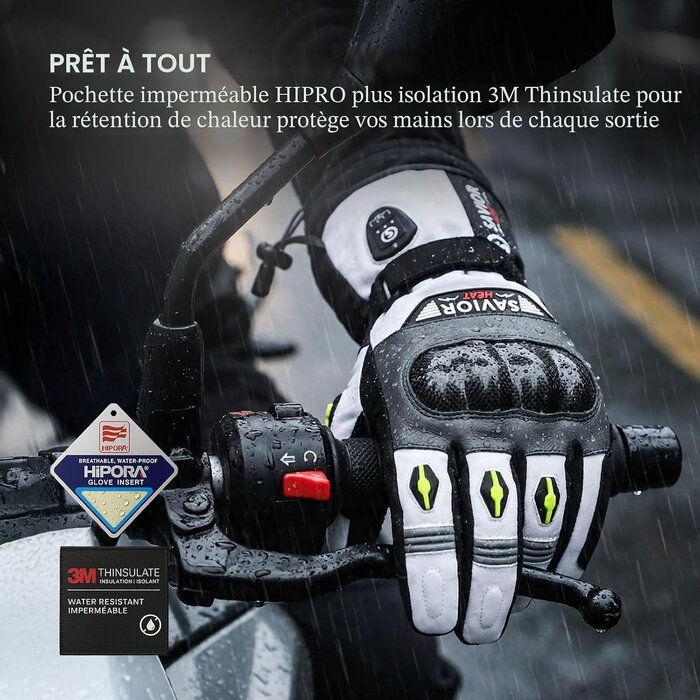 Gants chauffants moto 3M Thinsulate - Taille M - Jusqu'à 72% de réduction
