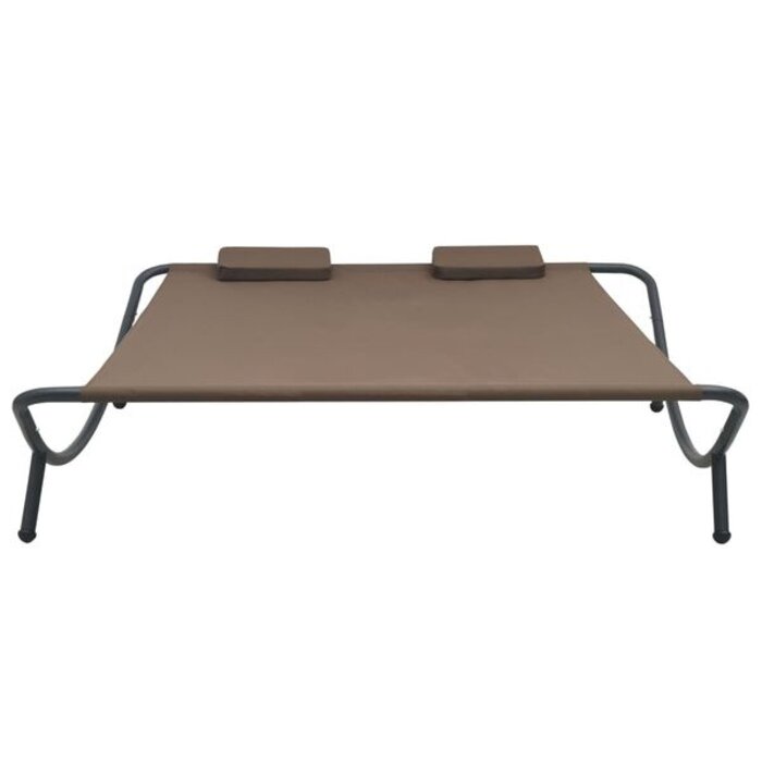 Vidaxl Bain de soleil double en tissu marron - Jusqu'à -40% sur le prix