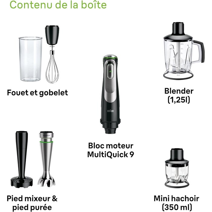 Mixeur plongeant multifonction 6-en-1, 1200 W - Jusqu'à -35% en outlet