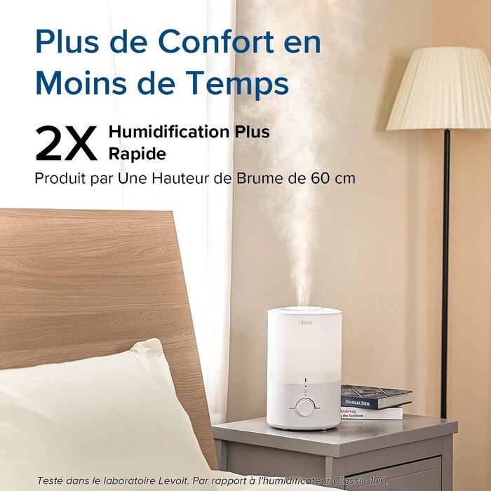 Humidificateur d'air 3L avec diffuseur et veilleuse - Jusqu'à -29%