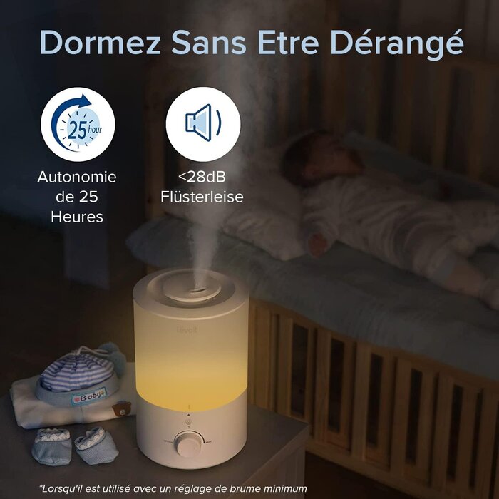 Humidificateur d'air 3L avec diffuseur et veilleuse - Jusqu'à -29%