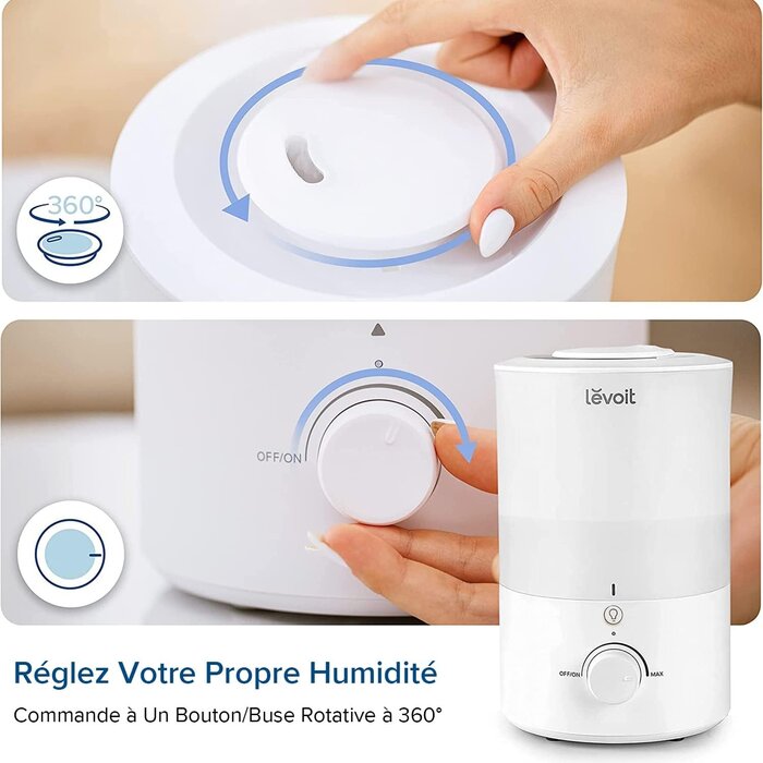 Humidificateur d'air 3L avec diffuseur et veilleuse - Jusqu'à -29%