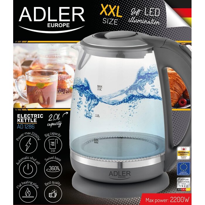 Bouilloire électrique en verre 2L 2000W - Jusqu'à 27% de remise