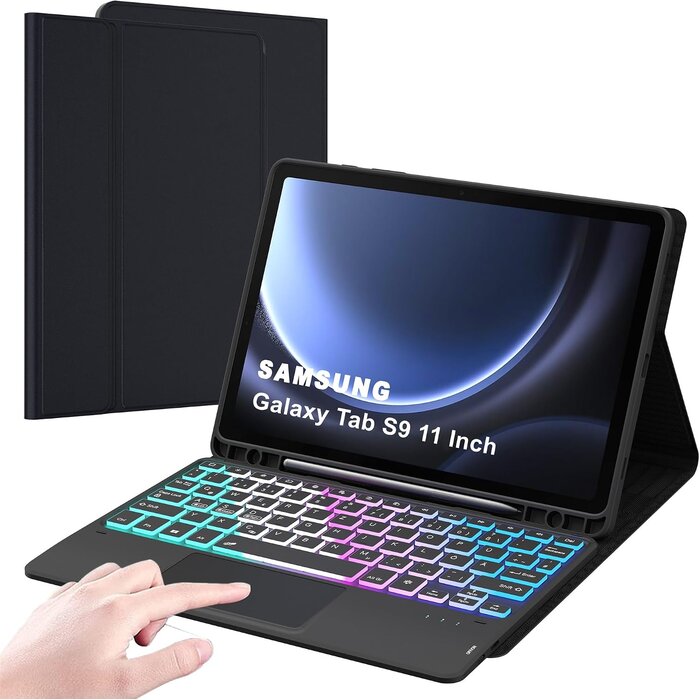 Roofei Étui clavier pour Galaxy Tab S9 avec pavé tactile - Jusqu'à 72% de remise