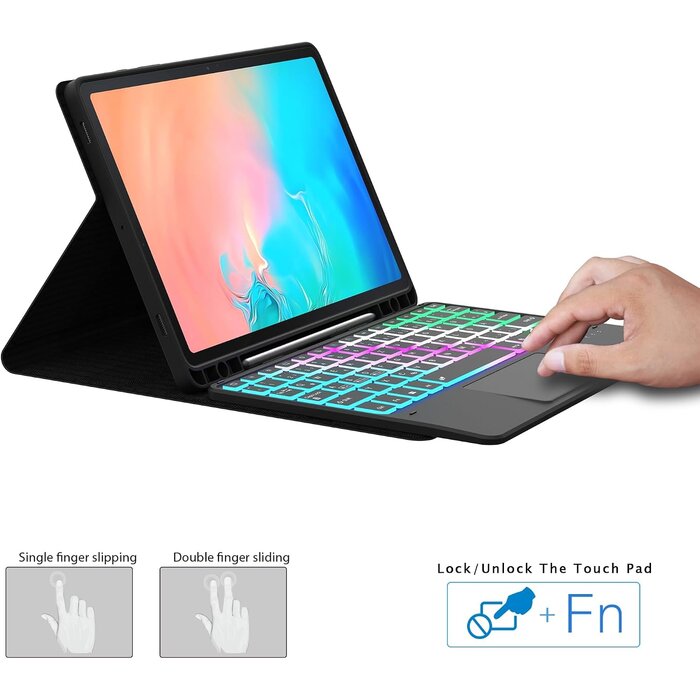 Roofei Étui clavier pour Galaxy Tab S9 avec pavé tactile - Jusqu'à 72% de remise