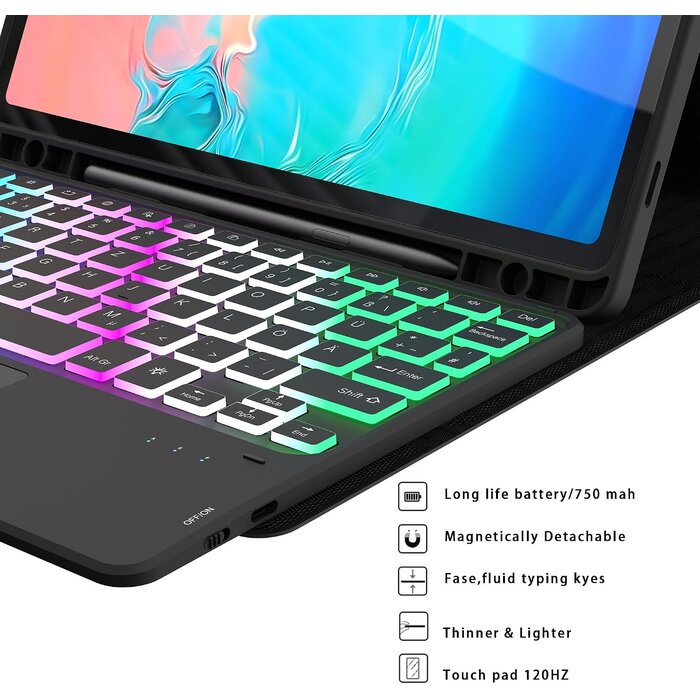 Roofei Étui clavier pour Galaxy Tab S9 avec pavé tactile - Jusqu'à 72% de remise
