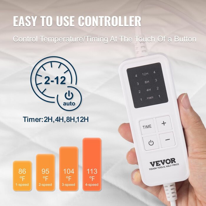 Vevor Chauffe-matelas électrique 150x80cm - Jusqu'à -69% de remise