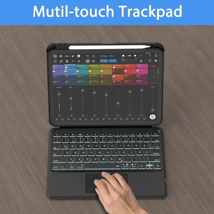 Roofei Étui clavier pour iPad 10 (10,9") avec trackpad - QWERTZ - Jusqu'à -70%