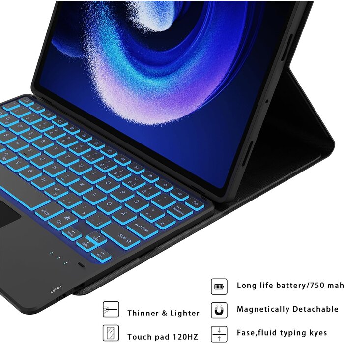 Roofei Étui clavier rétroéclairé pour tablette 11 pouces - Jusqu'à -69% de remise