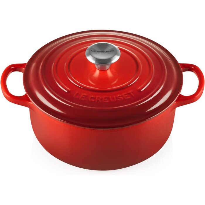 Cocotte ronde en fonte émaillée 20 cm - Orange - Jusqu'à -30%