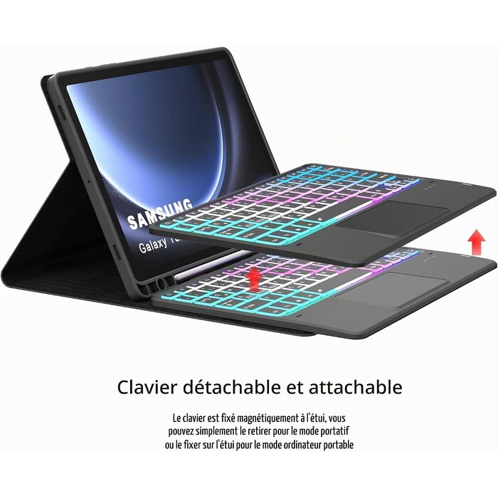 Roofei Étui Clavier Samsung Tab S9 11" Rétroéclairé - Jusqu'à 71% de réduction