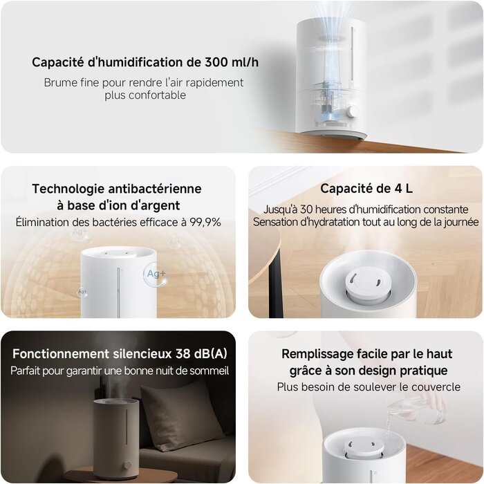 Humidificateur d'air à ultrasons 4L - Jusqu'à 29% de réduction