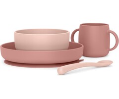 Set de repas bébé en silicone - Rose - Jusqu'à -67%