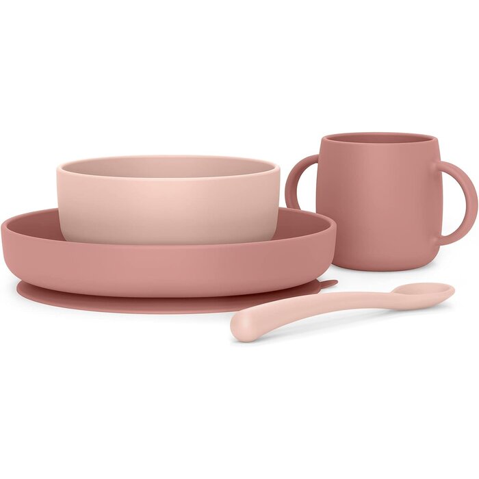 Set de repas bébé en silicone - Rose - Jusqu'à -67%