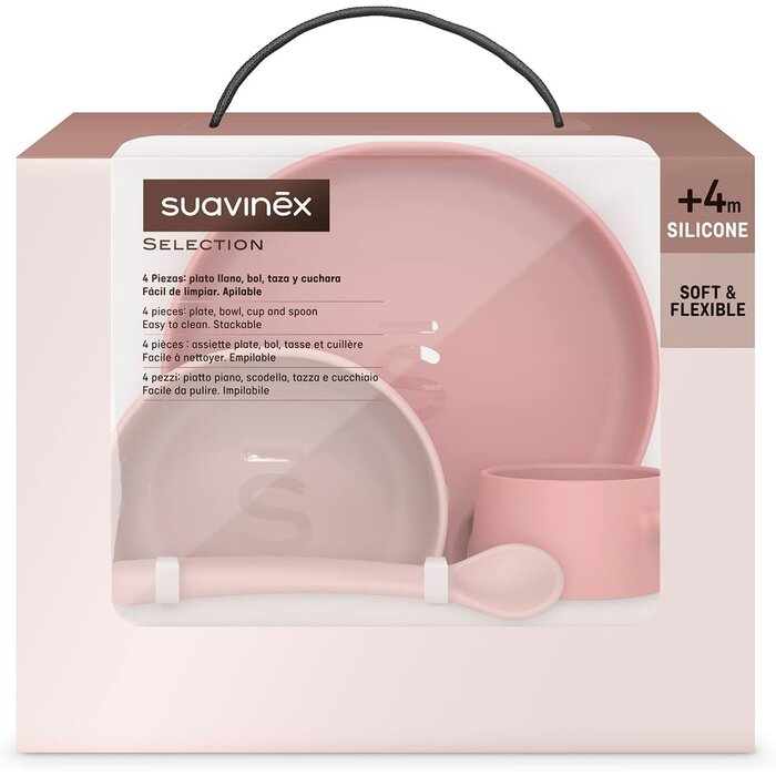 Set de repas bébé en silicone - Rose - Jusqu'à -67%