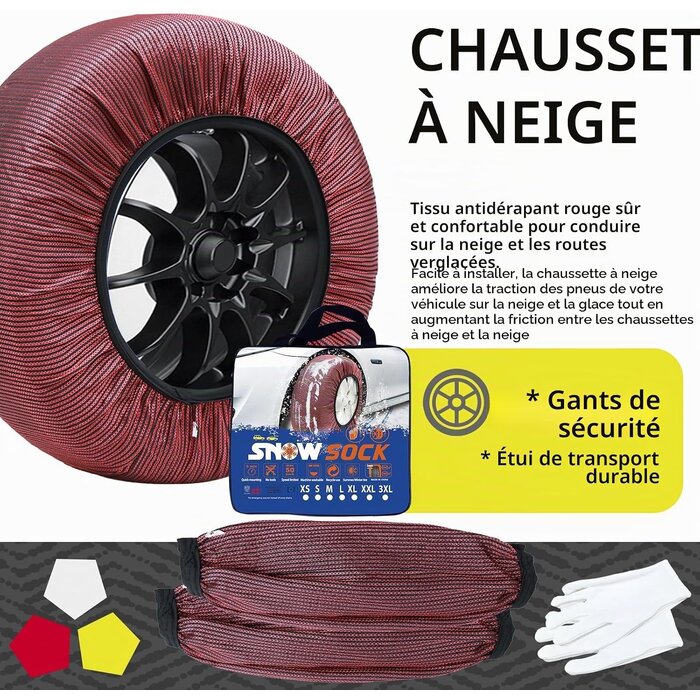 Chaussettes à neige voiture taille XS - Jusqu'à 69% de remise