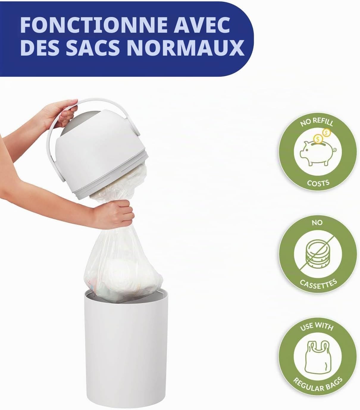 Chicco Poubelle à couches compacte anti-odeurs - Jusqu'à 34 % de réduction