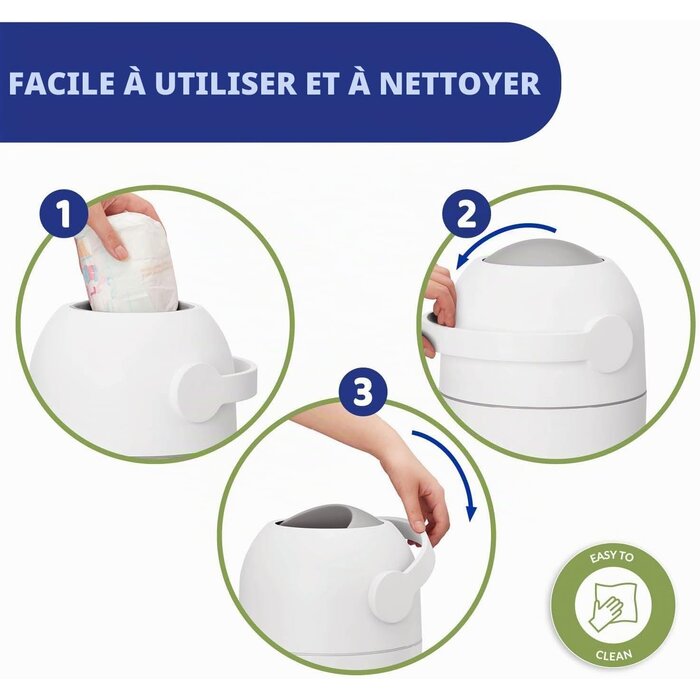 Chicco Poubelle à couches compacte anti-odeurs - Jusqu'à 34 % de réduction