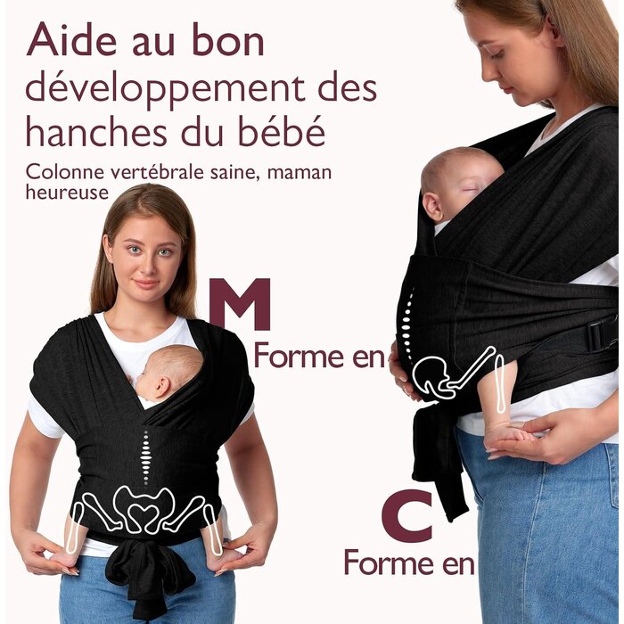 Porte-bébé ergonomique gris - Jusqu'à 34 % de réduction