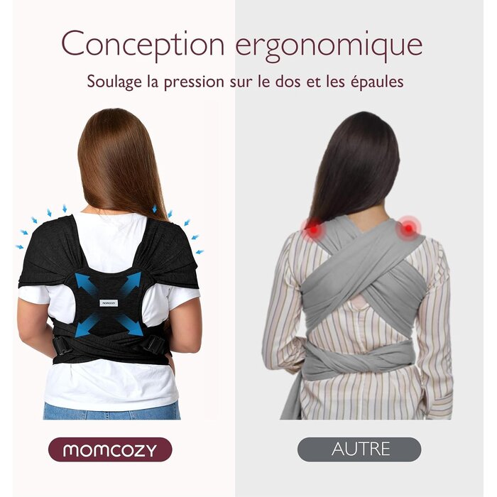 Porte-bébé ergonomique gris - Jusqu'à 34 % de réduction