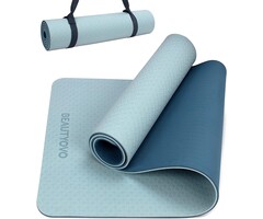 Tapis de yoga TPE 8 mm antidérapant - Bleu - Jusqu'à 66% de réduction