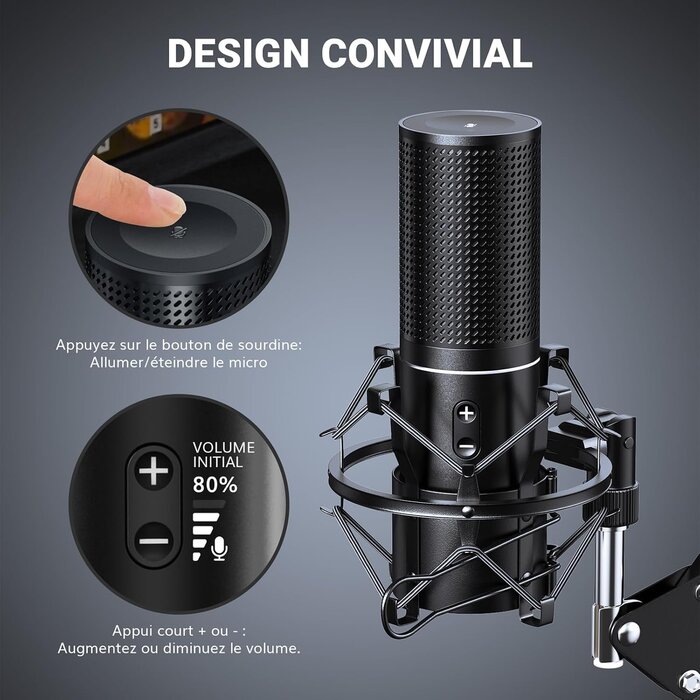 Tonor Microphone USB Professionnel avec Bras Articulé - Jusqu'à 69% de remise