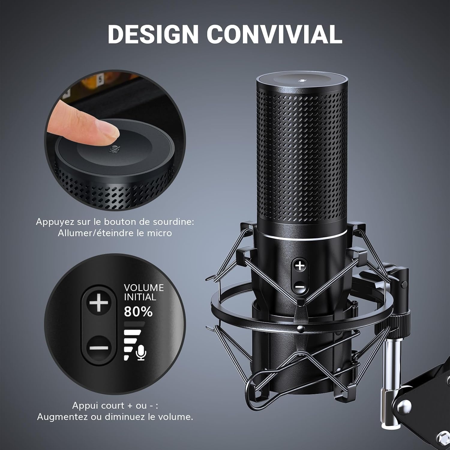 Tonor Microphone USB Professionnel avec Bras Articulé - Jusqu'à 69% de remise
