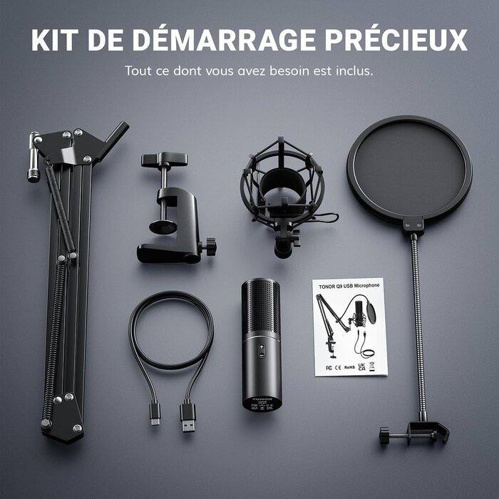 Tonor Microphone USB Professionnel avec bras articulé - Jusqu'à -67% sur votre kit