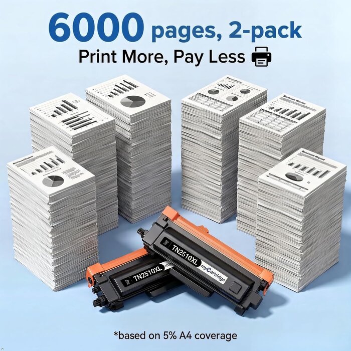 Mycartridge Lot de 2 Toners Compatibles TN2510XL - Jusqu'à 68% de réduction