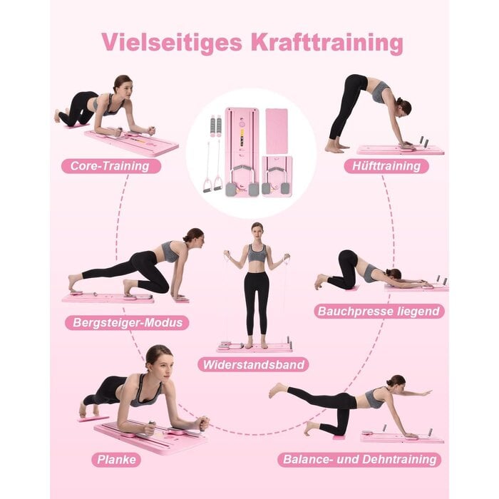 Reformer Pilates pliable rose - Entraînement complet - Jusqu'à -70%