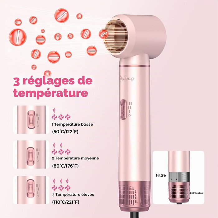 Atopskins Brosse soufflante ronde professionnelle rose - Jusqu'à 66% de remise