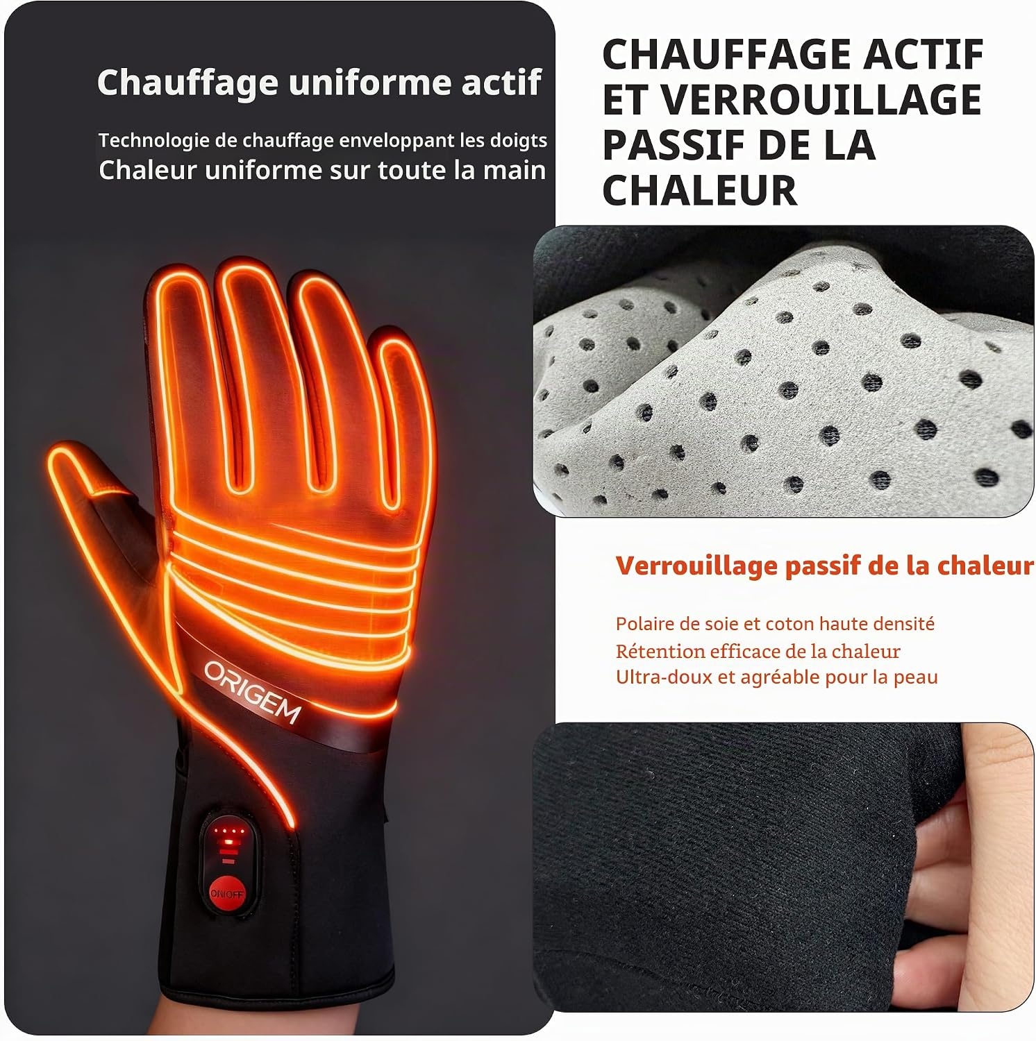 Gants chauffants rechargeables autonomie 8h - Jusqu'à 68% de réduction