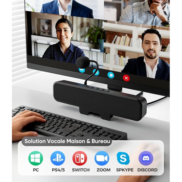 Barre de son PC USB avec micro amovible - Jusqu'à 66% de remise