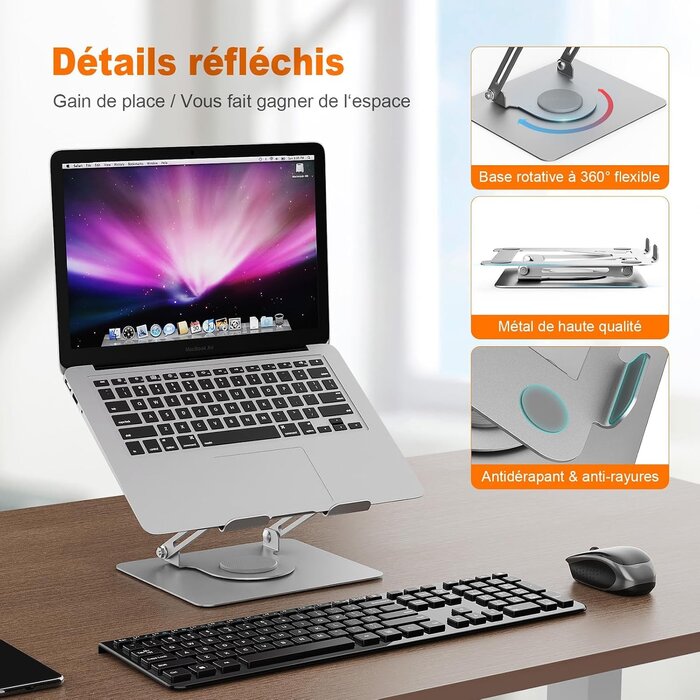 Support PC Portable en Aluminium - Ergonomique et Pliable - Jusqu'à -26%