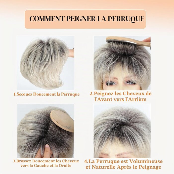 Perruque Pixie Ombré Blond Platine - Jusqu'à 65% de réduction