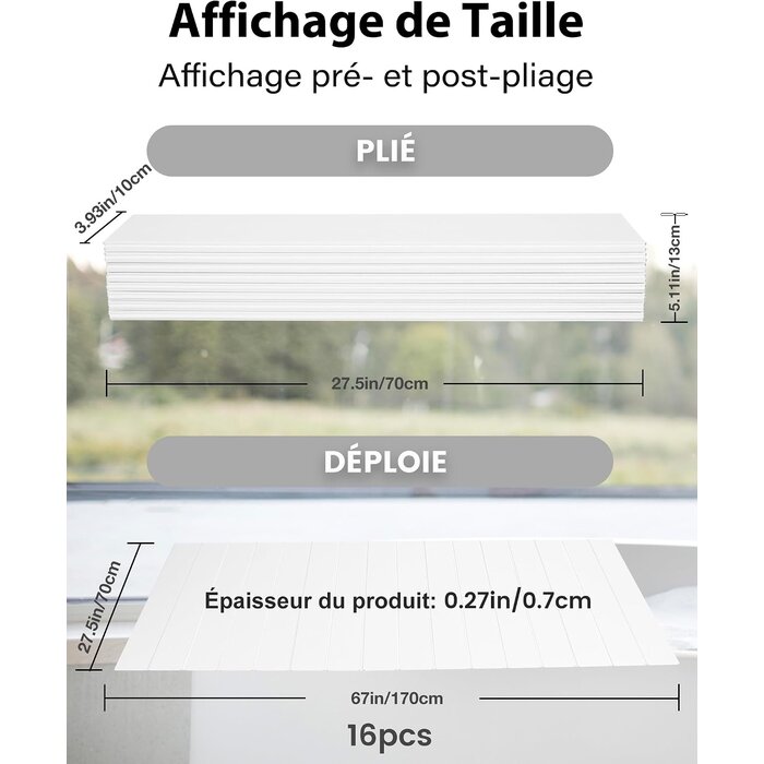 Couverture de Baignoire Pliable 70x170cm - Jusqu'à -70% de remise