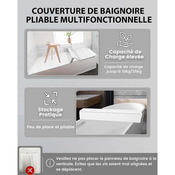 Couverture de Baignoire Pliable 70x170cm - Jusqu'à -70% de remise