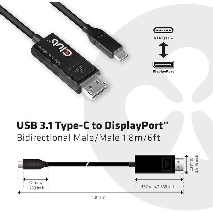 Câble USB-C vers DisplayPort 8K 60Hz 1.8m - Jusqu'à -63% sur notre stock