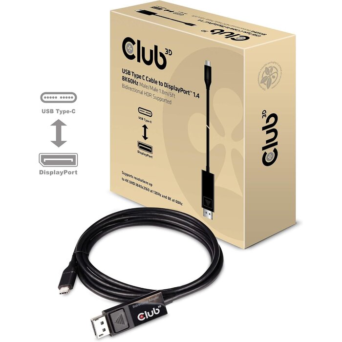 Câble USB-C vers DisplayPort 8K 60Hz 1.8m - Jusqu'à -63% sur notre stock