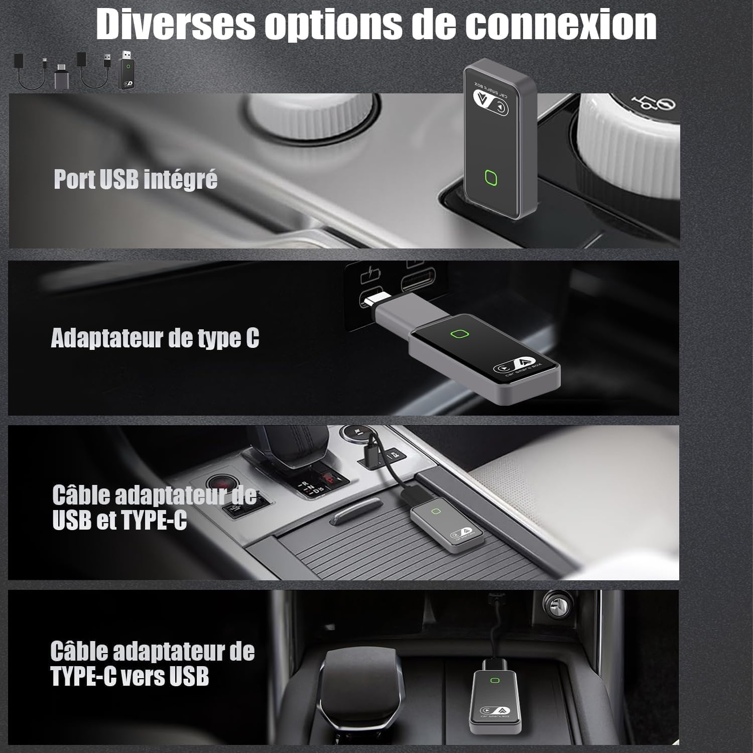 Adaptateur Sans Fil CarPlay & Android Auto 2-en-1 - Jusqu'à -64%