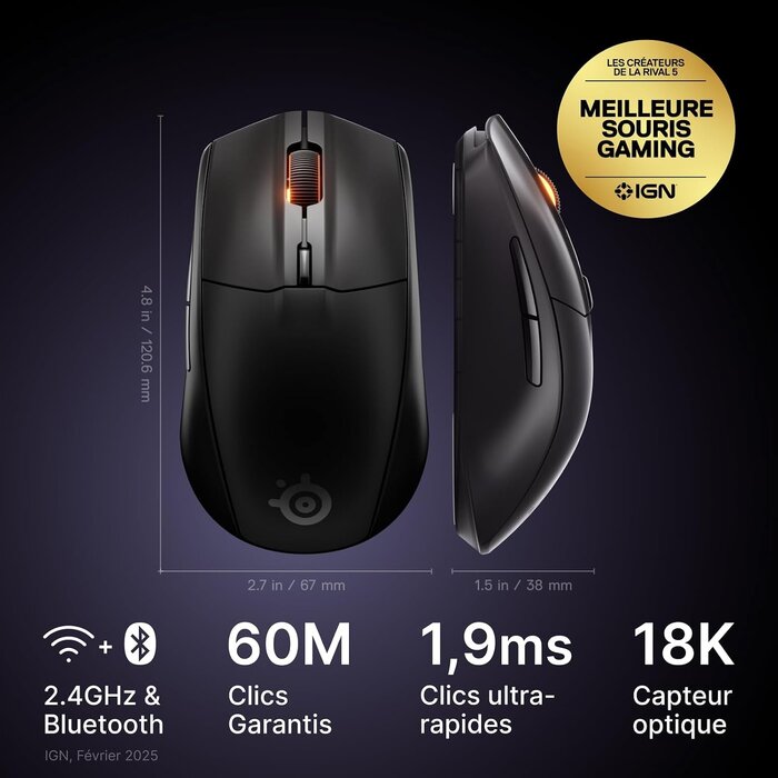 Souris Gaming Sans Fil - 18 000 DPI - Jusqu'à -33% de remise