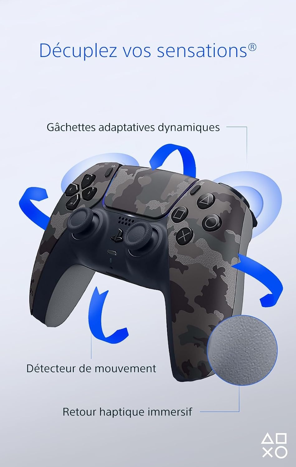 Manette sans fil ergonomique Camouflage gris - Jusqu'à 34 % de réduction