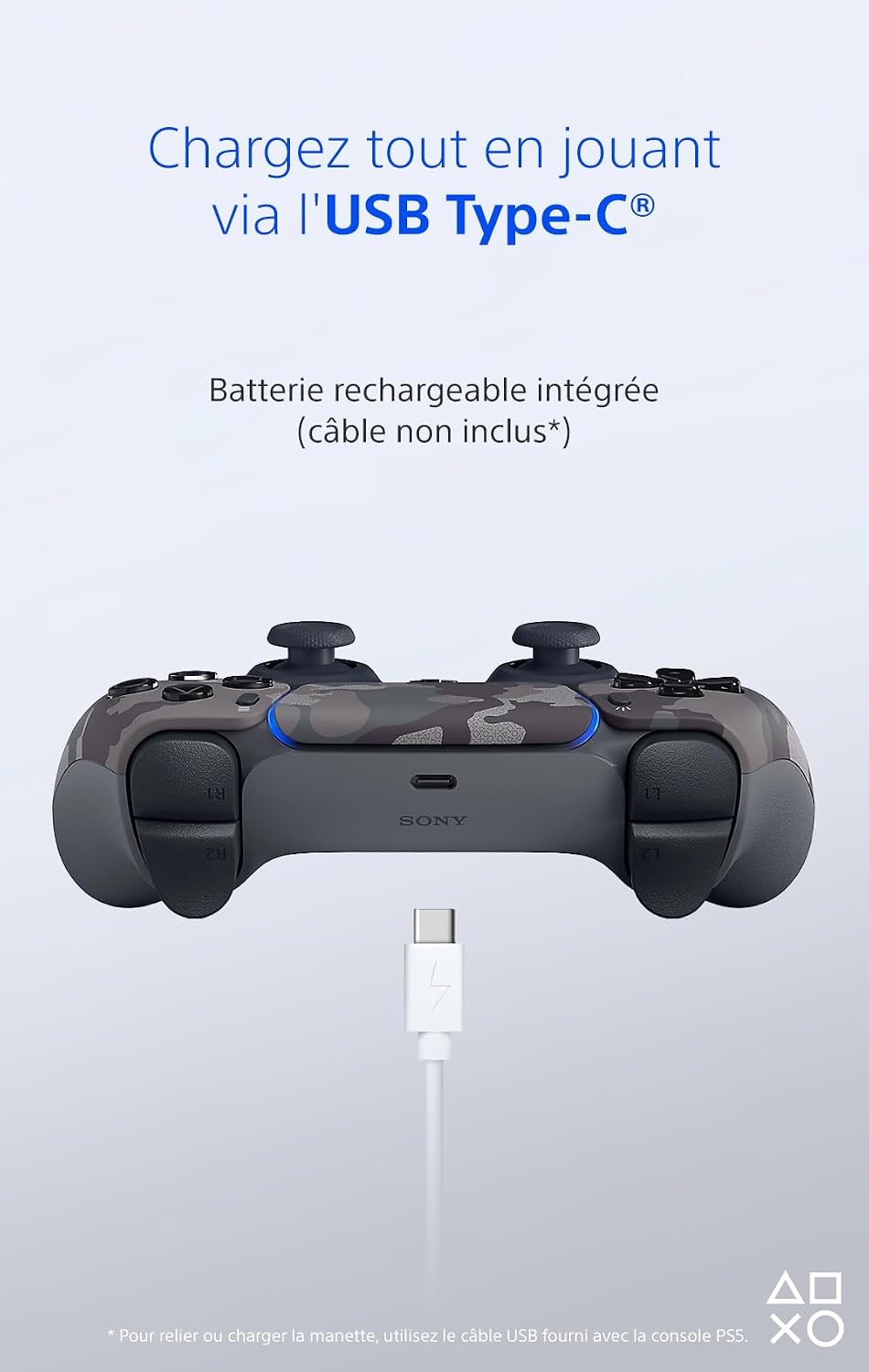 Manette sans fil ergonomique Camouflage gris - Jusqu'à 34 % de réduction