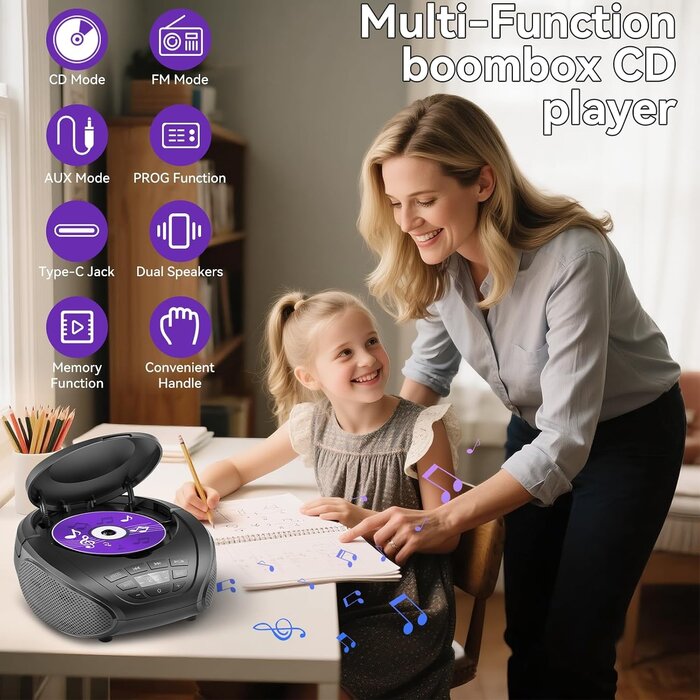 Boombox Radio CD Portable - Jusqu'à -33% sur vos articles préférés