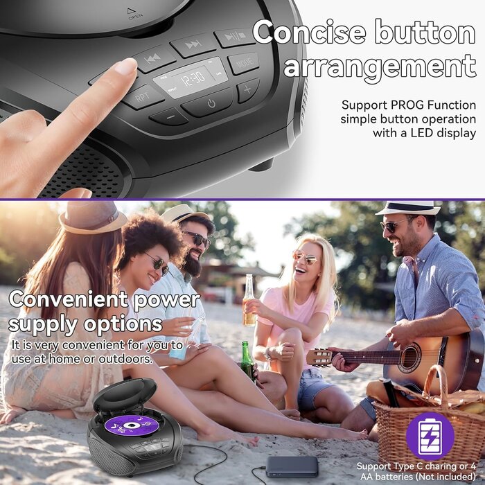 Boombox Radio CD Portable - Jusqu'à -33% sur vos articles préférés