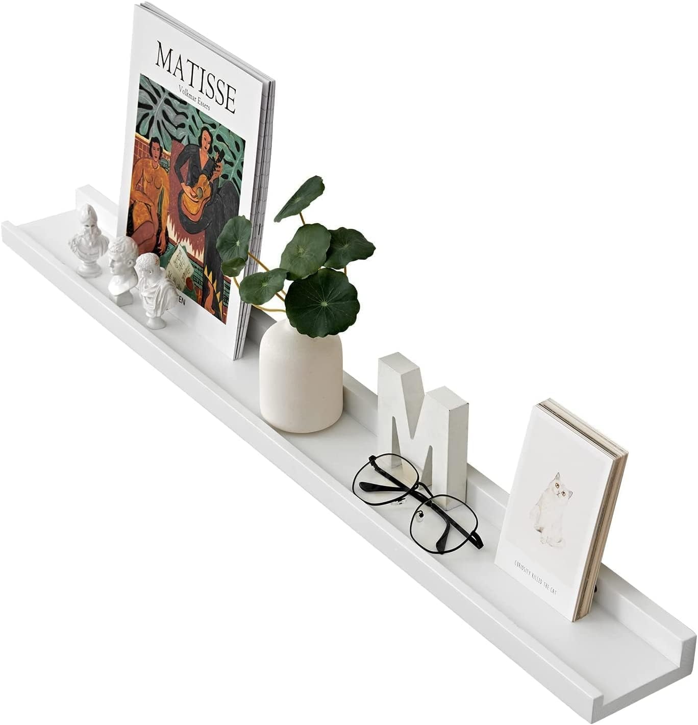 Lot de 2 étagères murales chêne massif 40cm - Blanc - Jusqu'à -66%