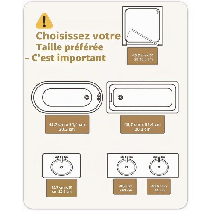 Tapis de bain effet marbre 43x110 cm - Jusqu'à -63%