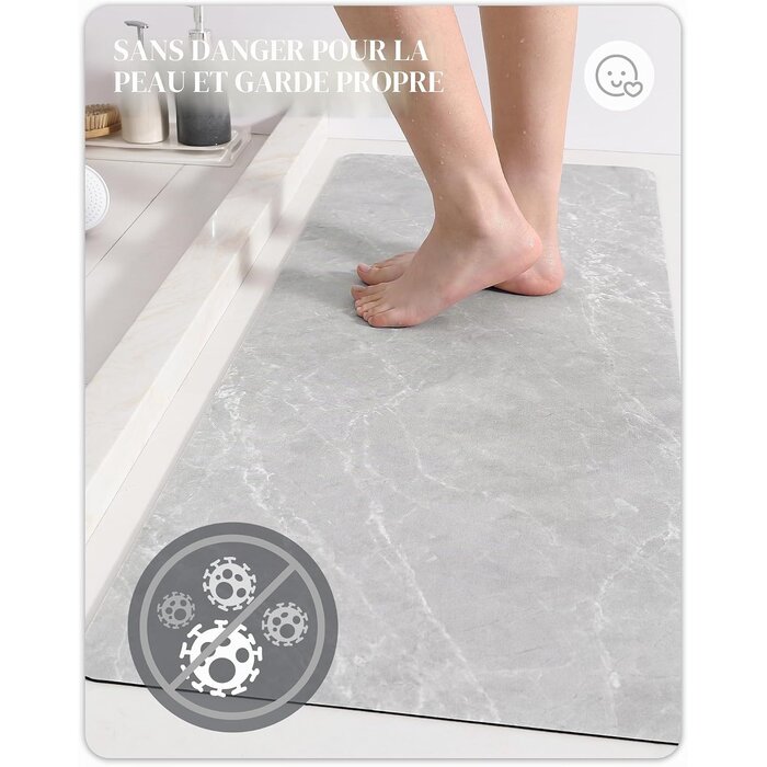 Tapis de bain effet marbre 43x110 cm - Jusqu'à -63%