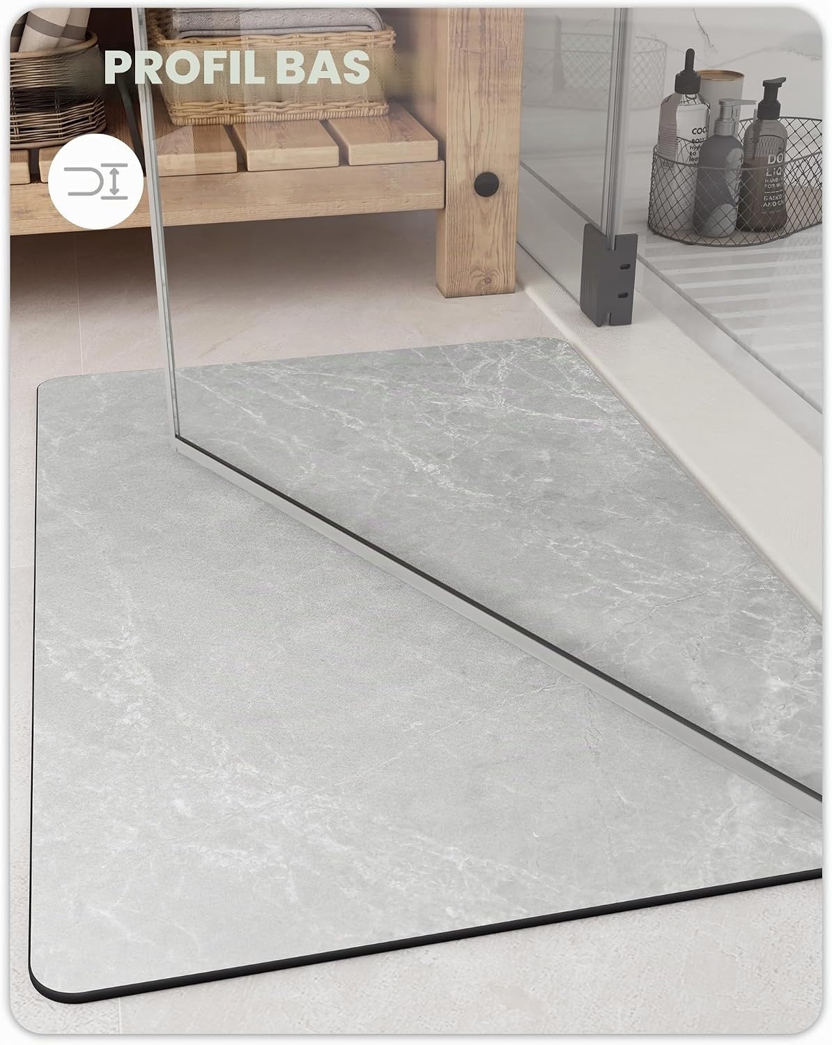 Tapis de bain effet marbre 43x110 cm - Antidérapant - Jusqu'à -63%